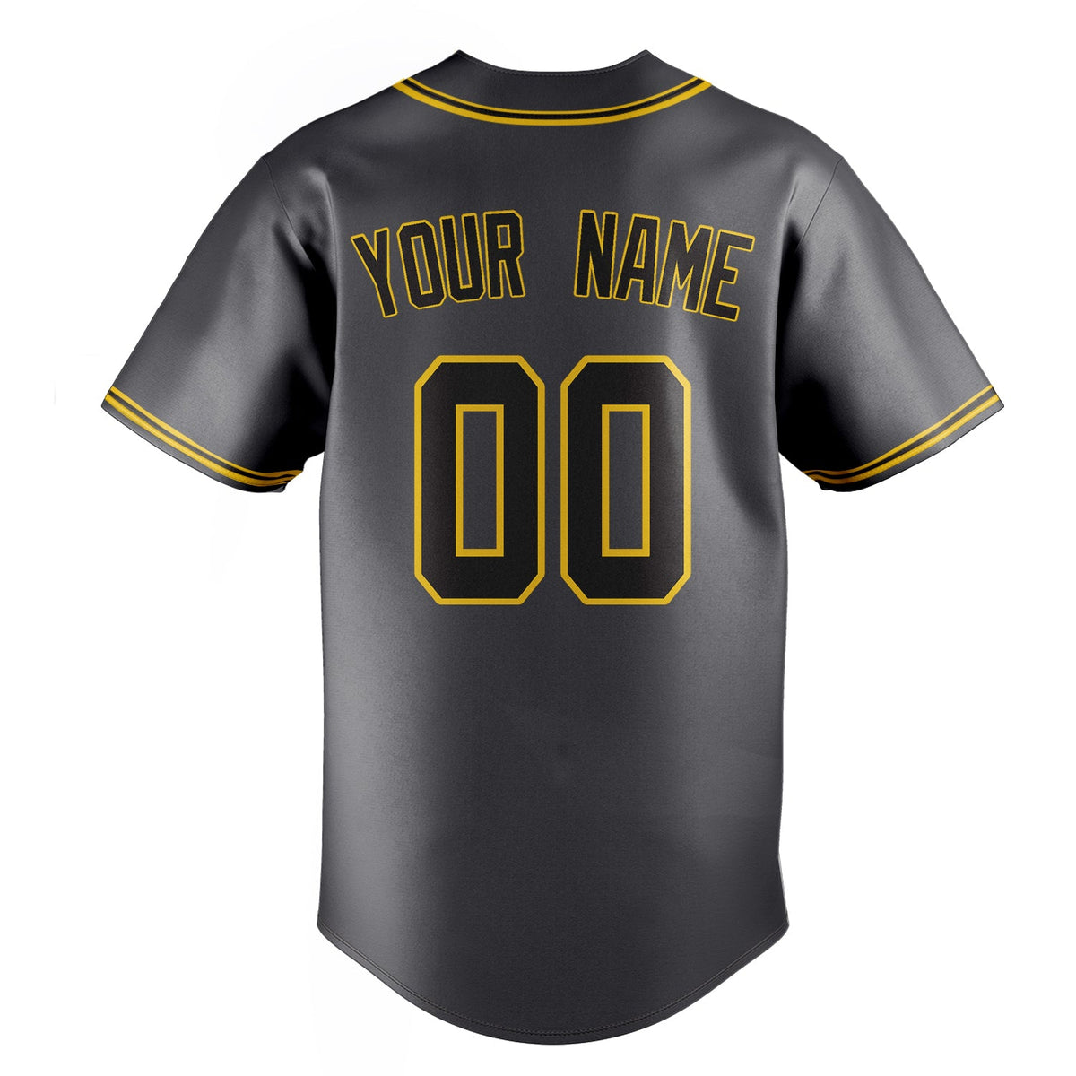 Steel-Gray & Black Varsity Baseball Jersey