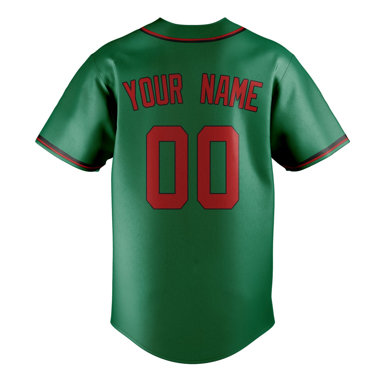 Kelly-Green & Red Heritage Baseball Jersey