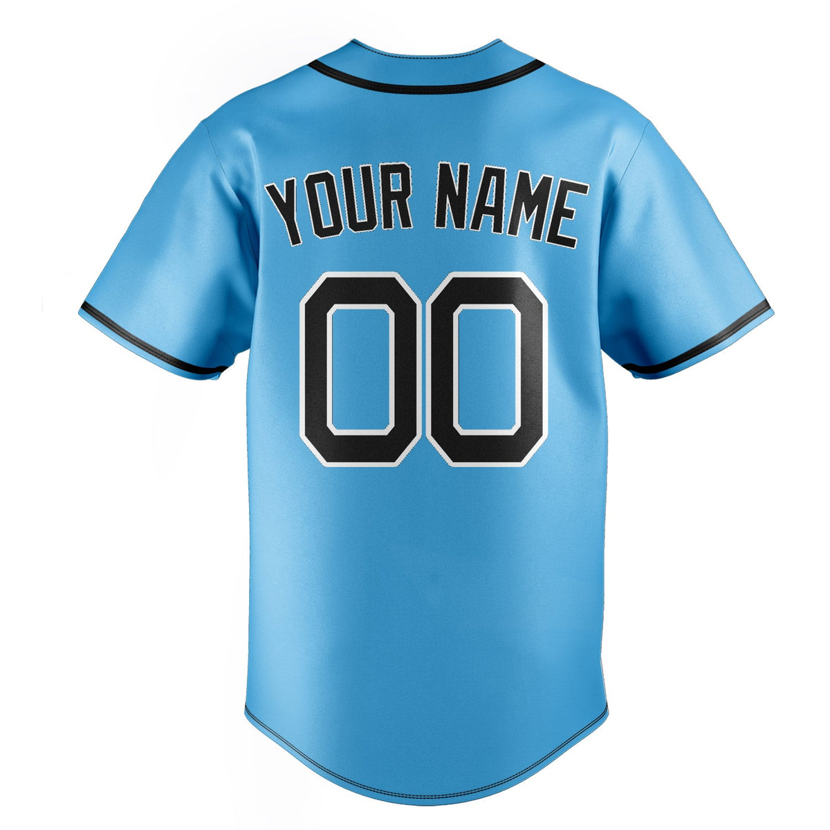 Sky-Blue & Black Baseline Baseball Jersey
