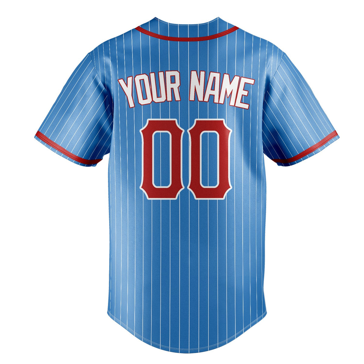 Powder-Blue & Red Infield Baseball Jersey