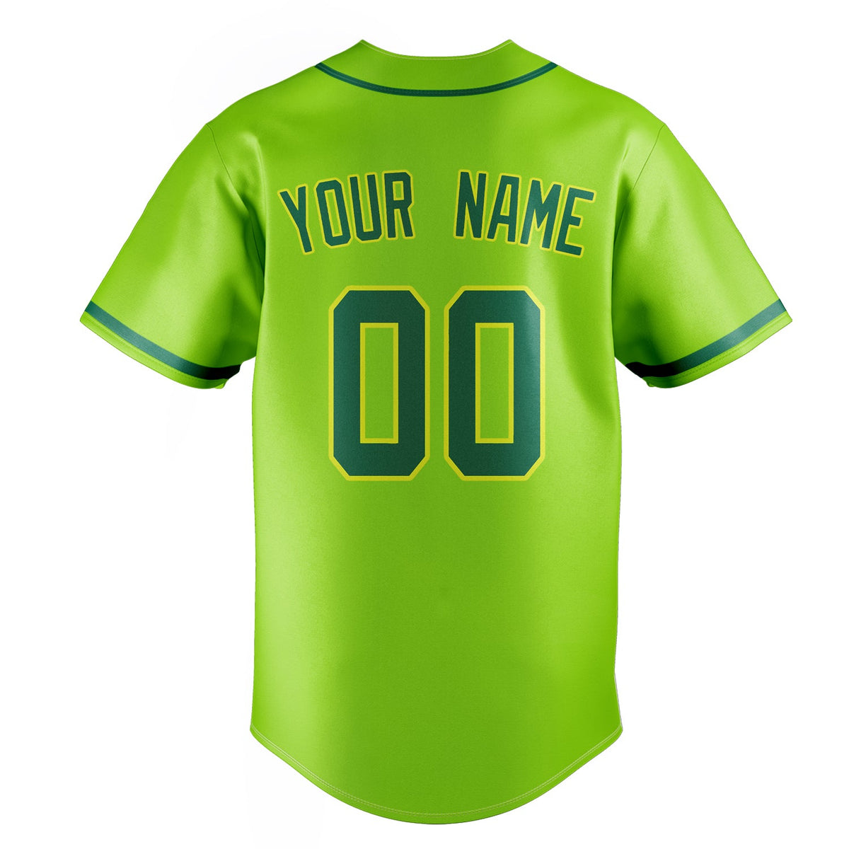 Neon-Green & Kelly-Green Seventh Baseball Jersey