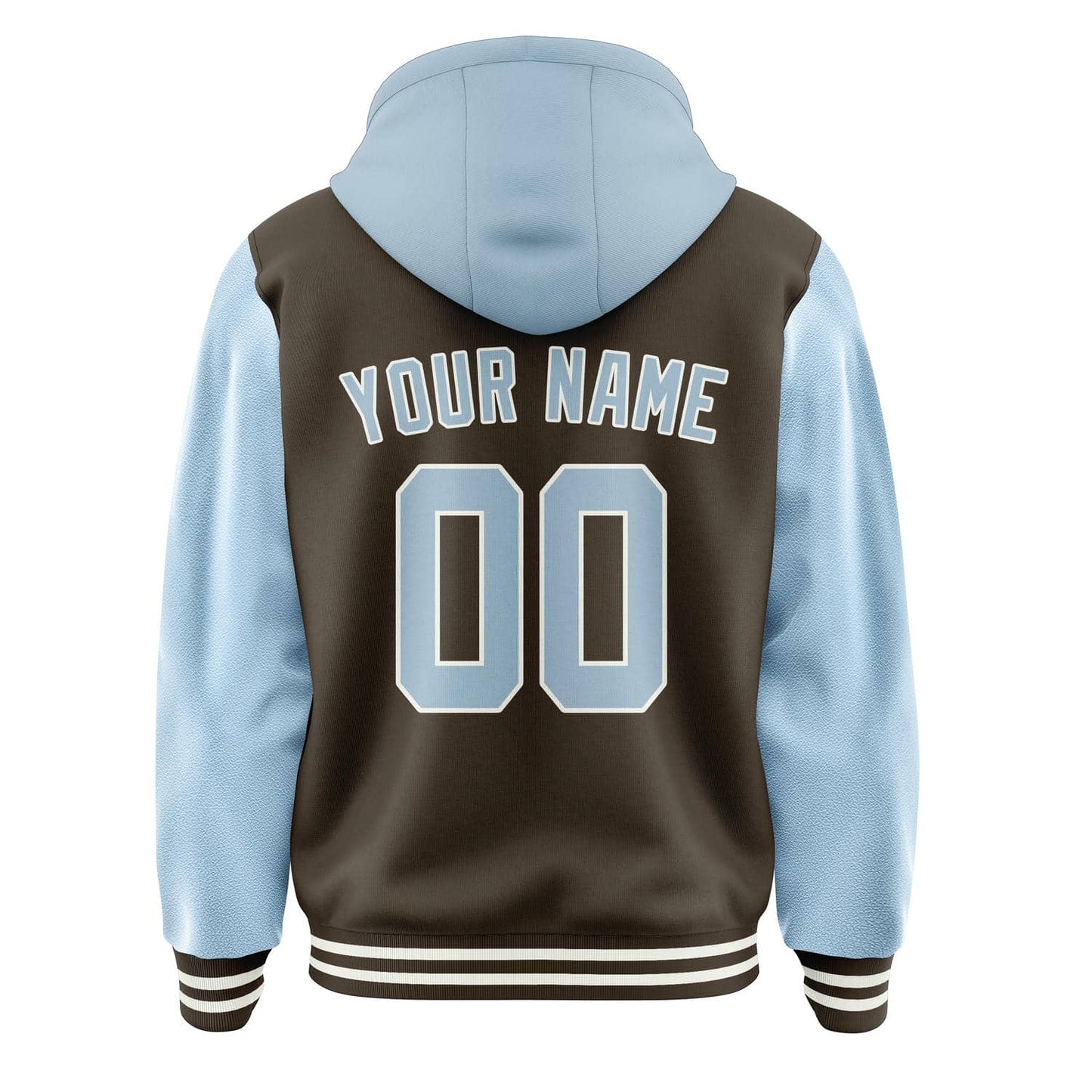 Brown & Light Blue Campus Jacket