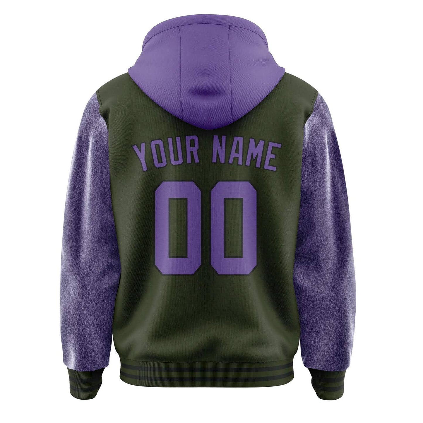 Olive & Light Purple Varsity Jacket