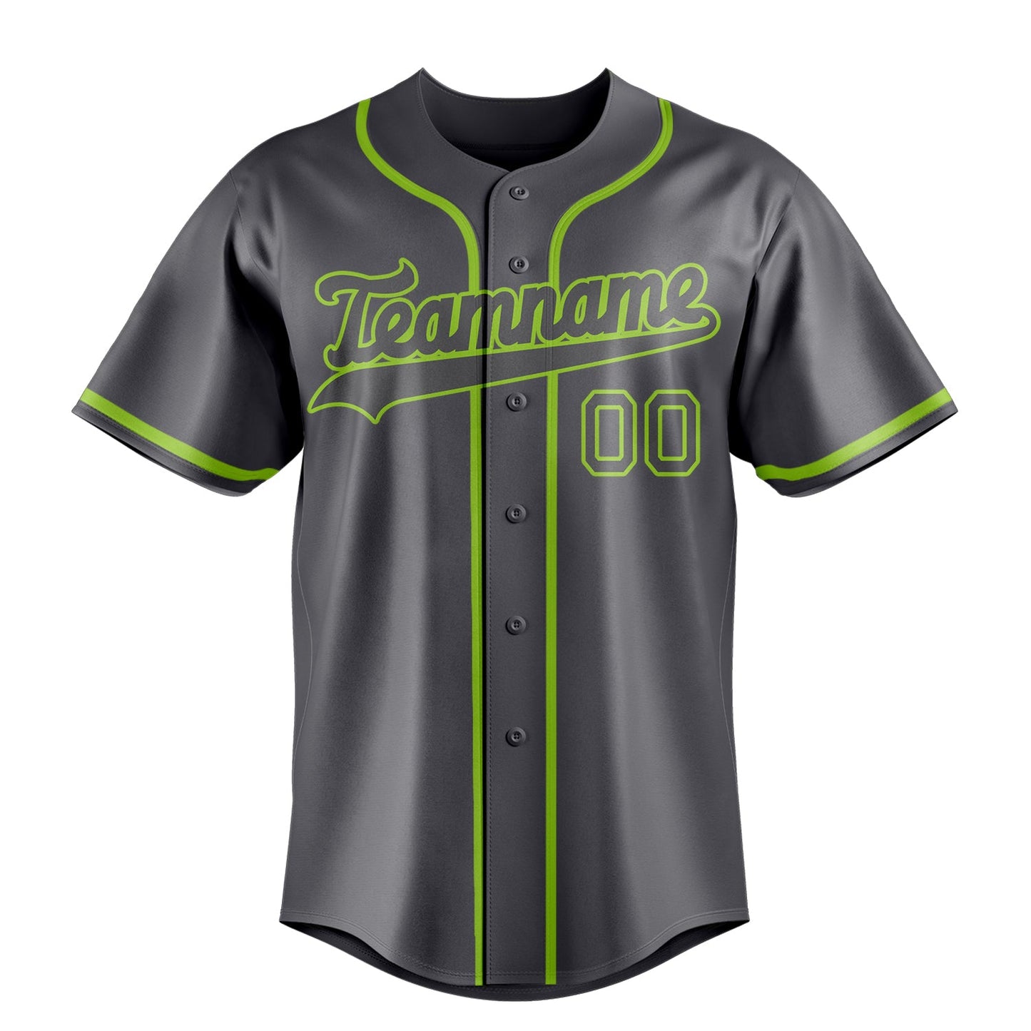 Steel-Gray & Neon-Green Ace Baseball Jersey