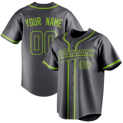 Personalized Steel Gray & Neon Green Color Fan Baseball Jersey BB01240530CK293