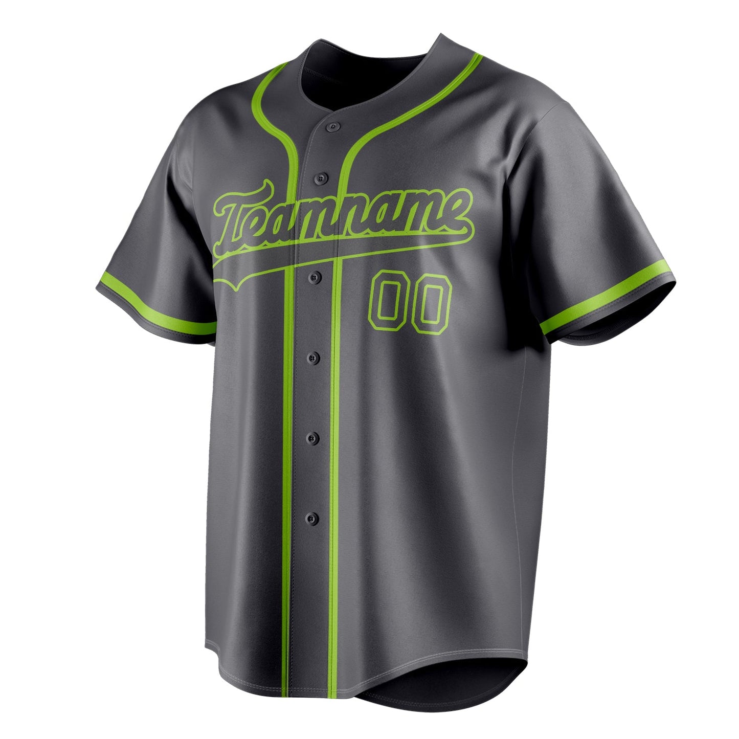 Steel-Gray & Neon-Green Ace Baseball Jersey
