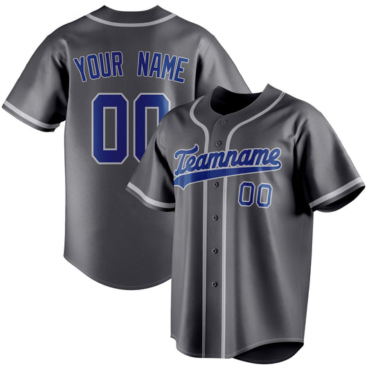 Personalized Steel Gray & Royal Color Fan Baseball Jersey BB01240530CK294