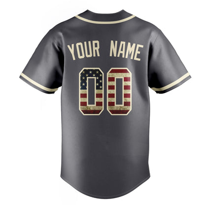 Steel-Gray & Cream League Baseball Jersey