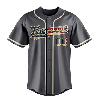 Steel-Gray & Cream League Baseball Jersey