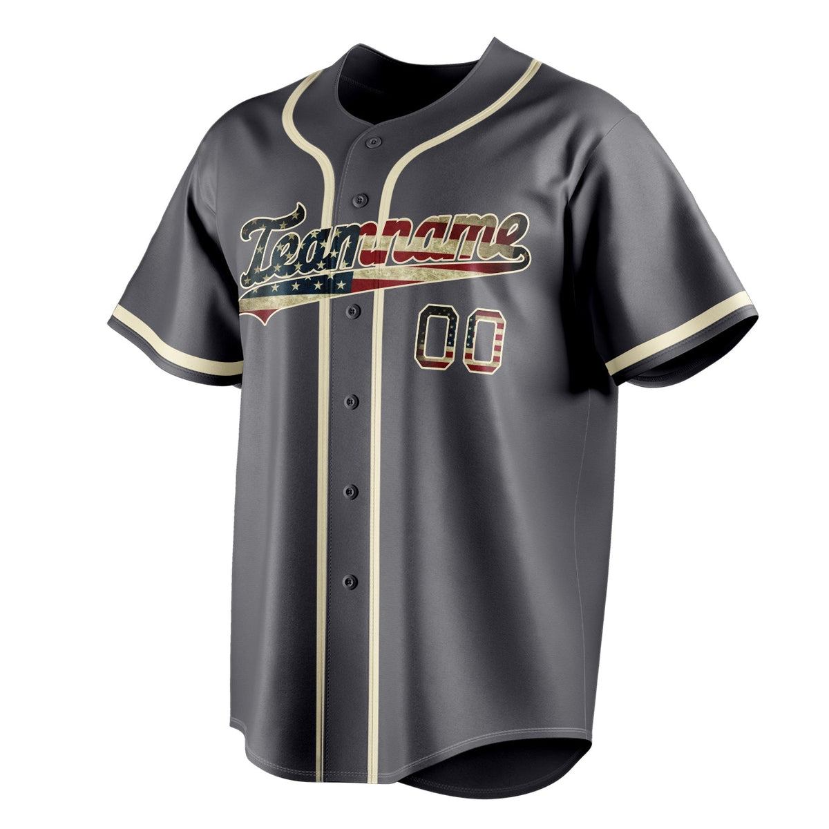 Steel-Gray & Cream League Baseball Jersey
