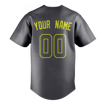 Steel-Gray & Neon-Yellow Stadium Baseball Jersey