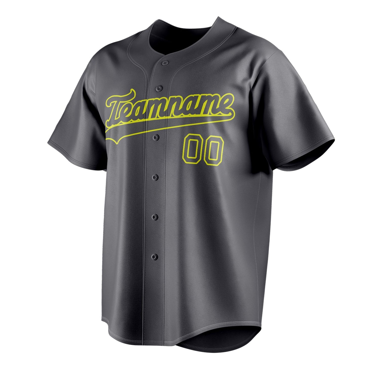 Steel-Gray & Neon-Yellow Stadium Baseball Jersey