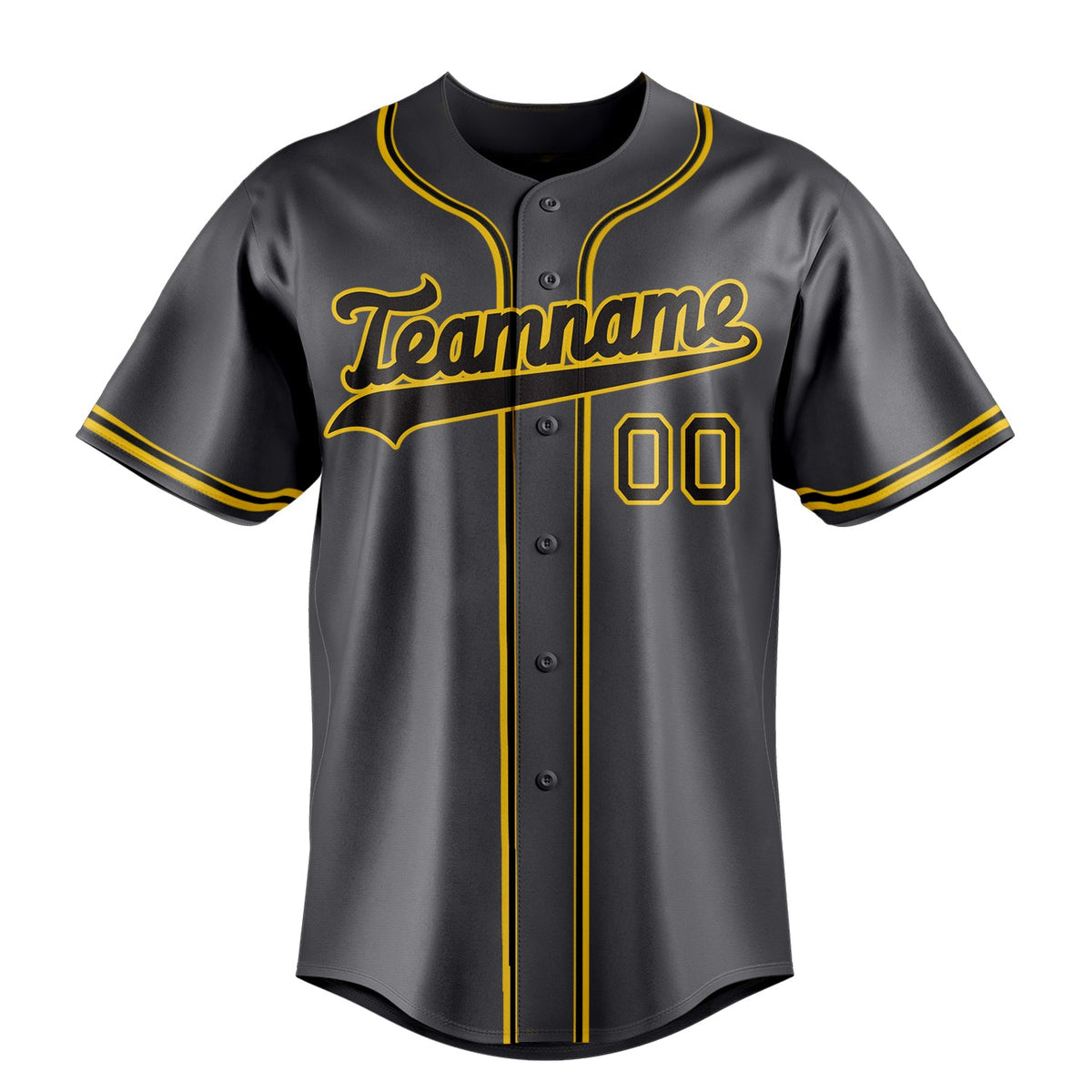 Steel-Gray & Black Varsity Baseball Jersey