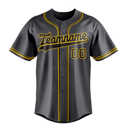 Steel-Gray & Black Varsity Baseball Jersey