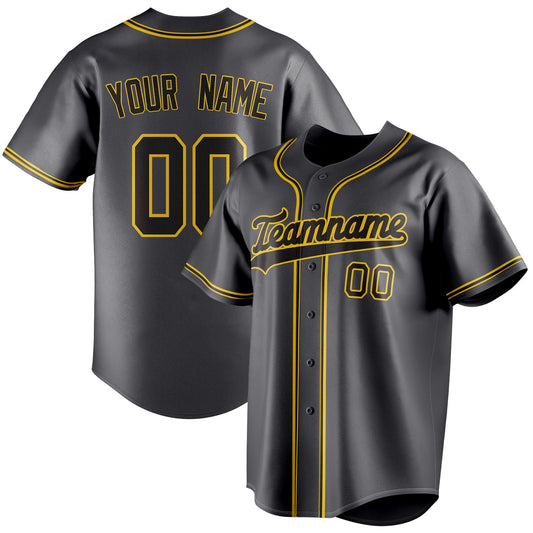 Personalized Steel Gray & Black Color Fan Baseball Jersey BB01240530CK298