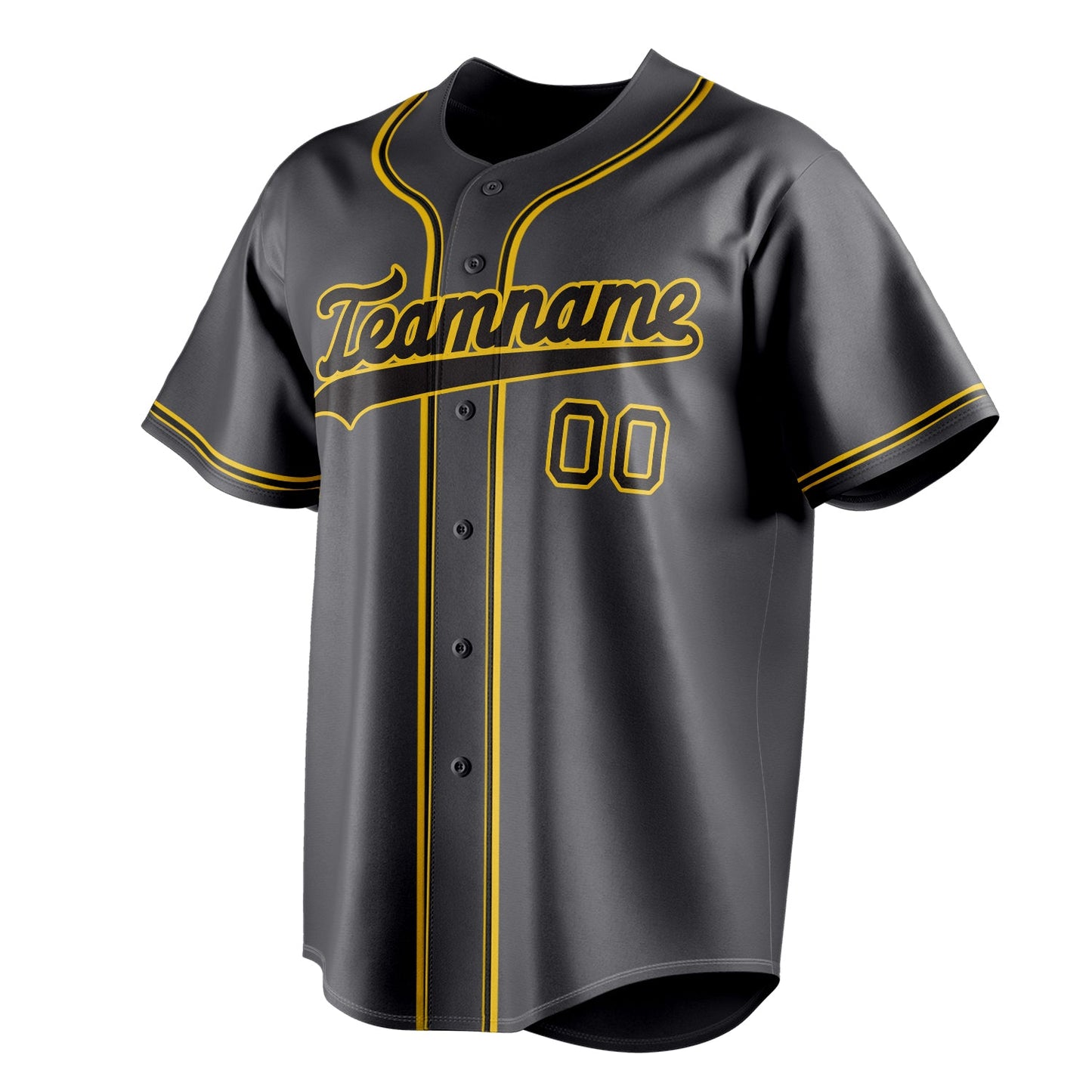 Steel-Gray & Black Varsity Baseball Jersey