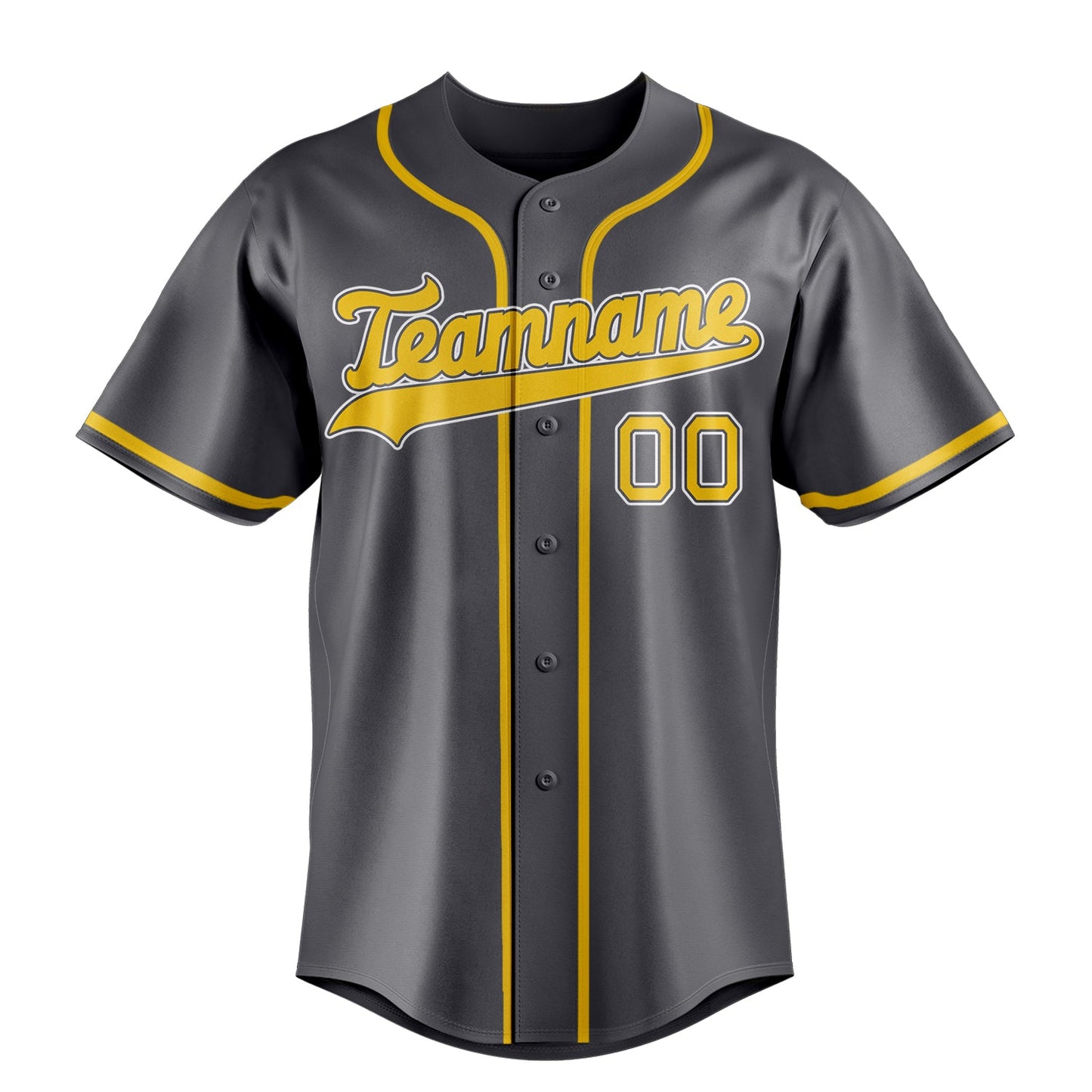Steel-Gray & Gold Ballpark Baseball Jersey