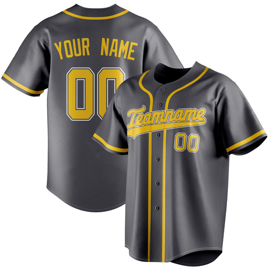Personalized Steel Gray & Gold Color Fan Baseball Jersey BB01240530CK299
