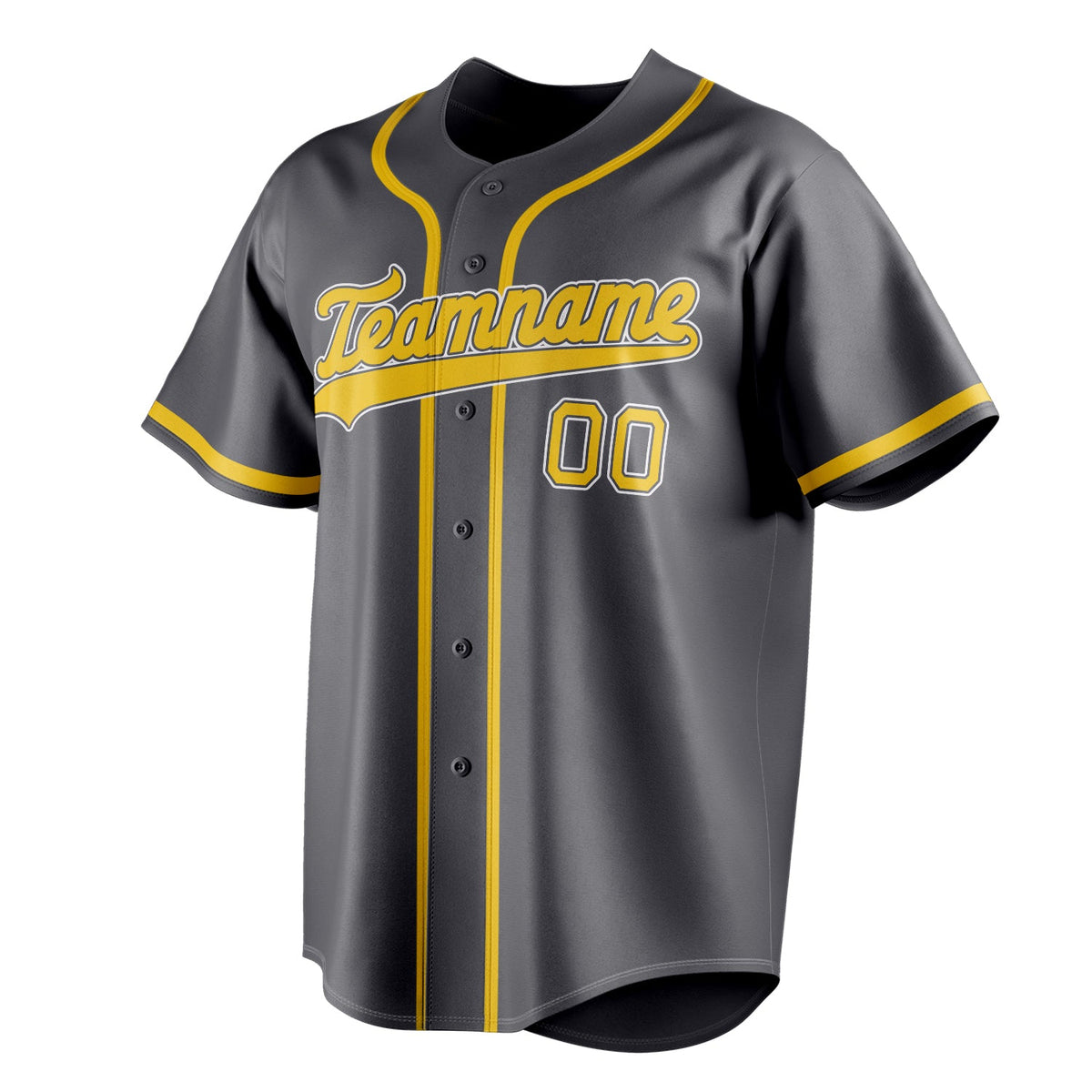Steel-Gray & Gold Ballpark Baseball Jersey