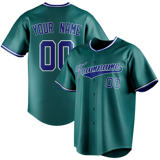 Personalized Teal & Royal Color Fan Baseball Jersey BB01240530CK327