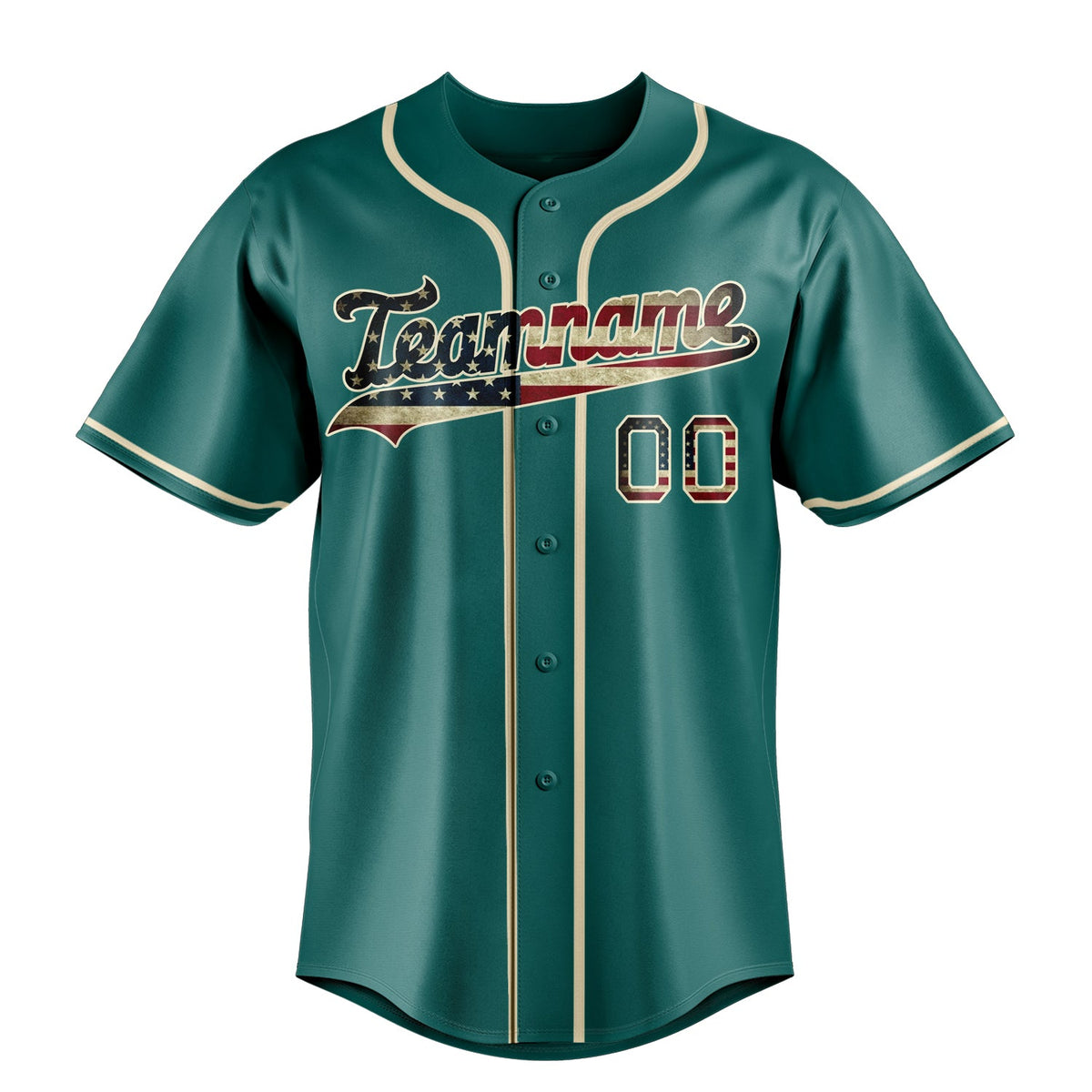 Teal & Cream Clubhouse Baseball Jersey