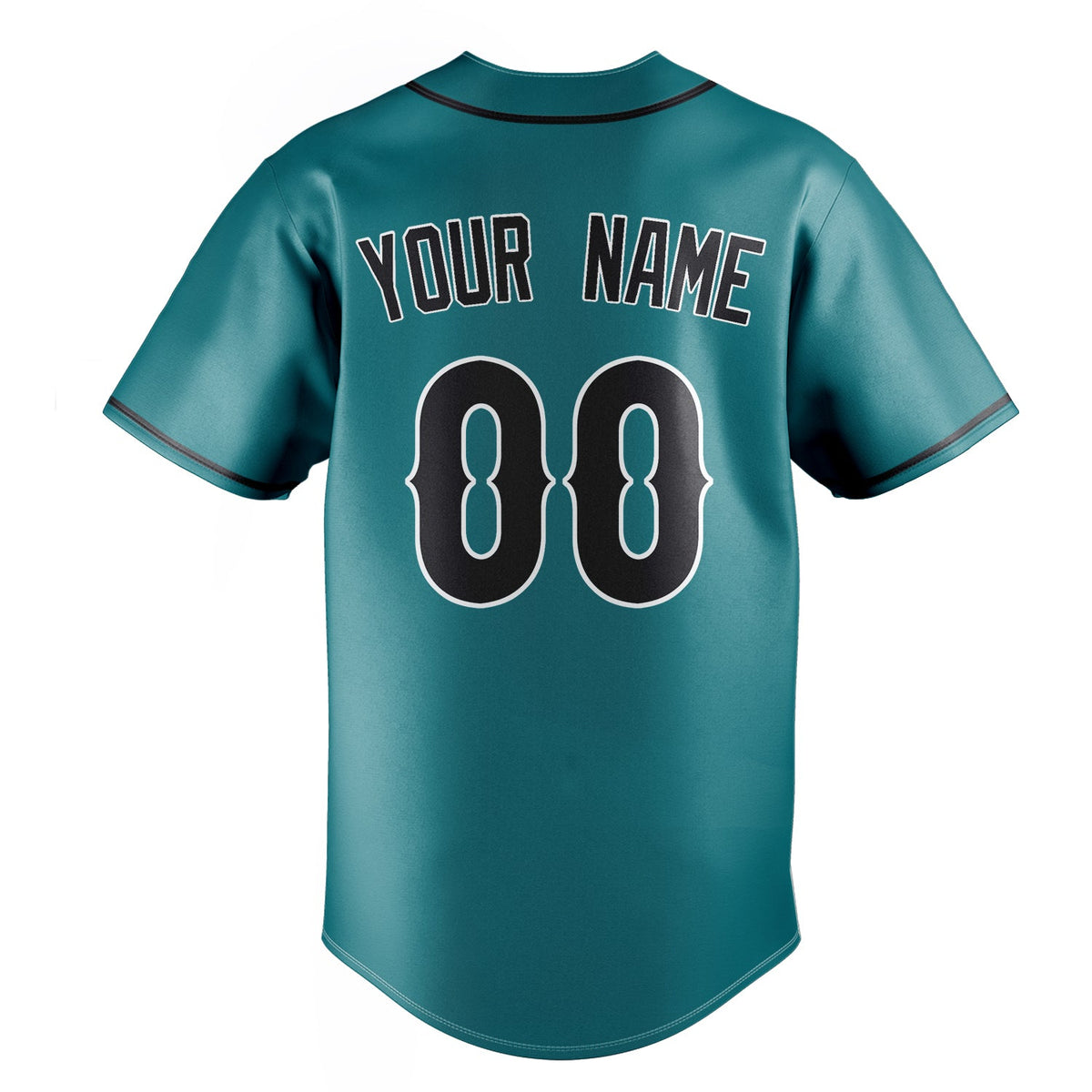 Teal & Black Pennant Baseball Jersey
