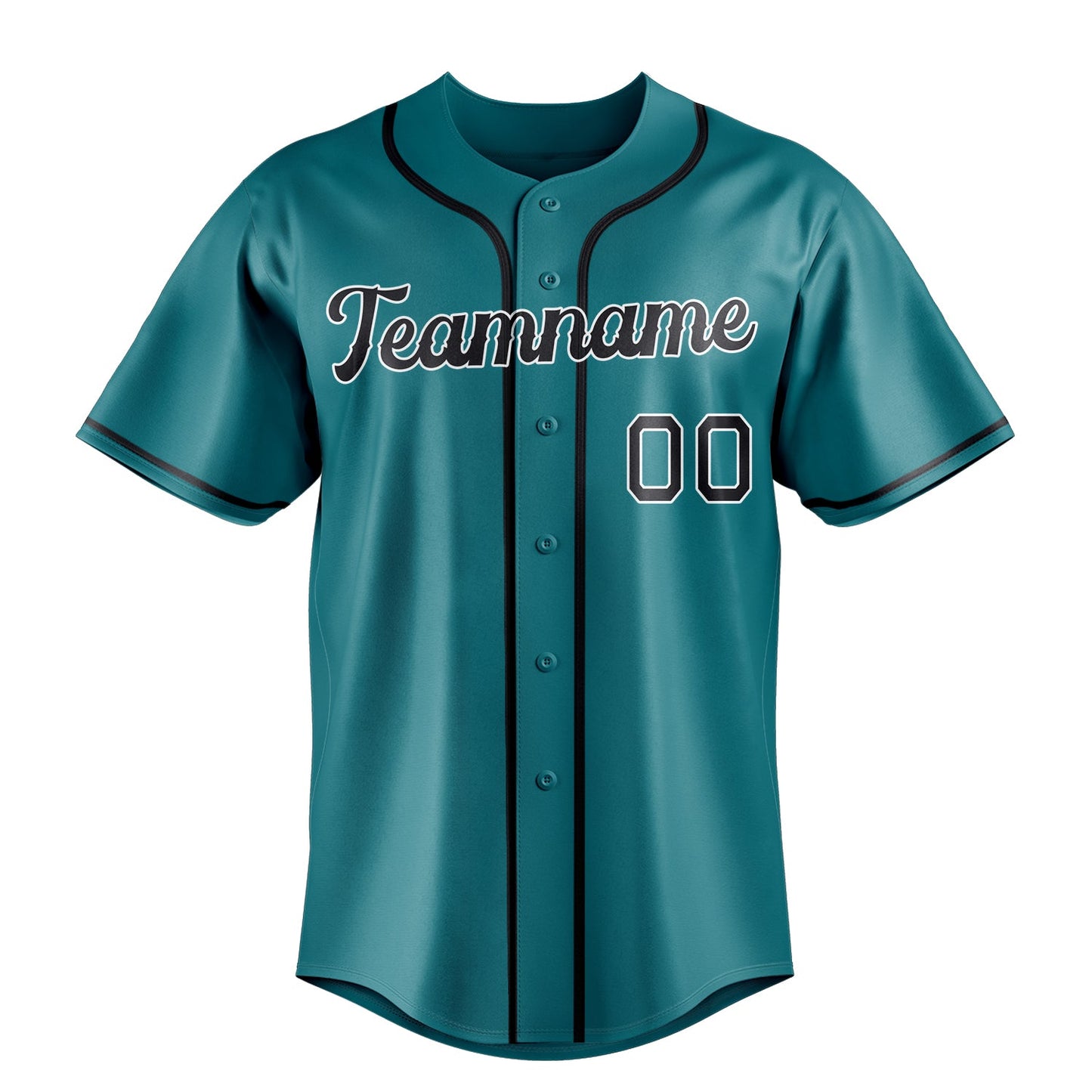 Teal & Black Pennant Baseball Jersey