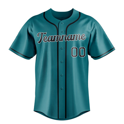 Teal & Black Pennant Baseball Jersey
