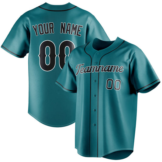 Personalized Teal & Black Color Fan Baseball Jersey BB01240530CK338
