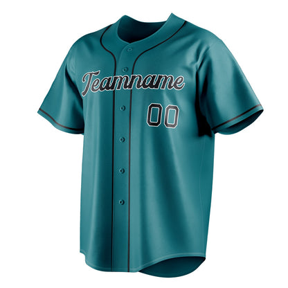 Teal & Black Pennant Baseball Jersey