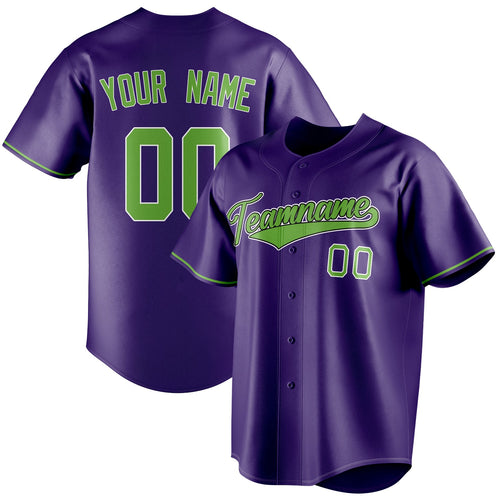 Personalized Purple & Neon Green Color Fan Baseball Jersey BB01240530JZ257