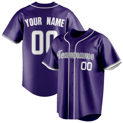 Personalized Purple & Gray Color Fan Baseball Jersey BB01240530JZ258