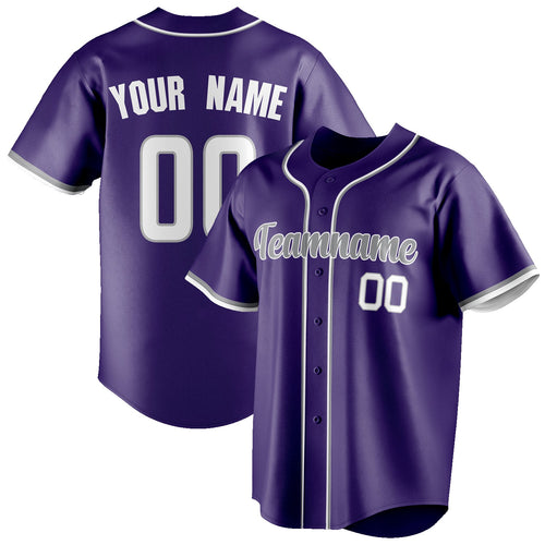 Personalized Purple & Gray Color Fan Baseball Jersey BB01240530JZ258