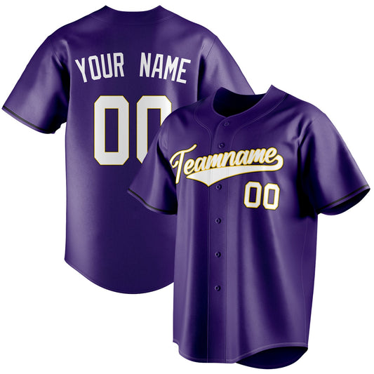 Personalized Purple & White Color Fan Baseball Jersey BB01240530JZ259