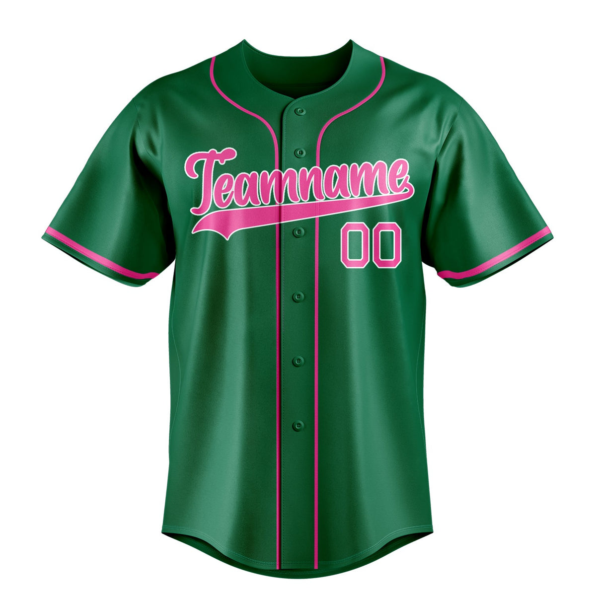 Kelly-Green & Pink Rookie Baseball Jersey