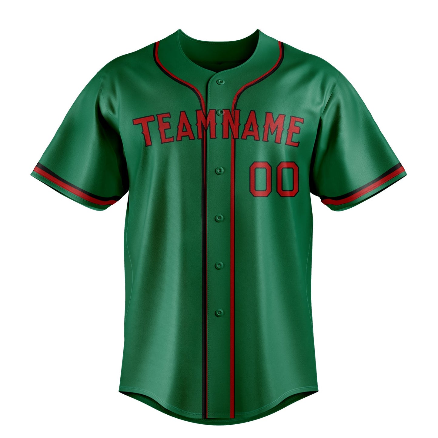 Kelly-Green & Red Heritage Baseball Jersey