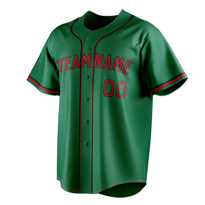 Kelly-Green & Red Heritage Baseball Jersey