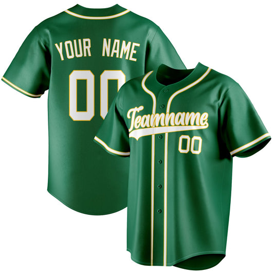 Personalized Kelly Green & White Color Fan Baseball Jersey BB01240530WX239