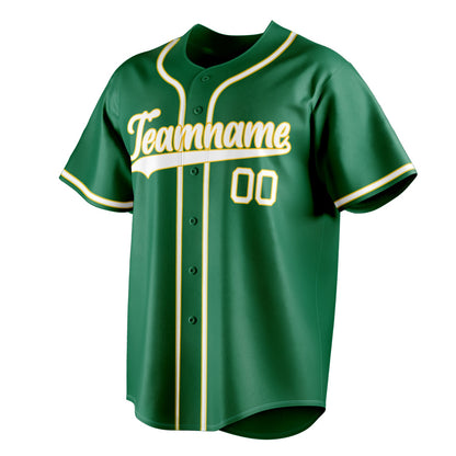 Kelly-Green & White Ballpark Baseball Jersey