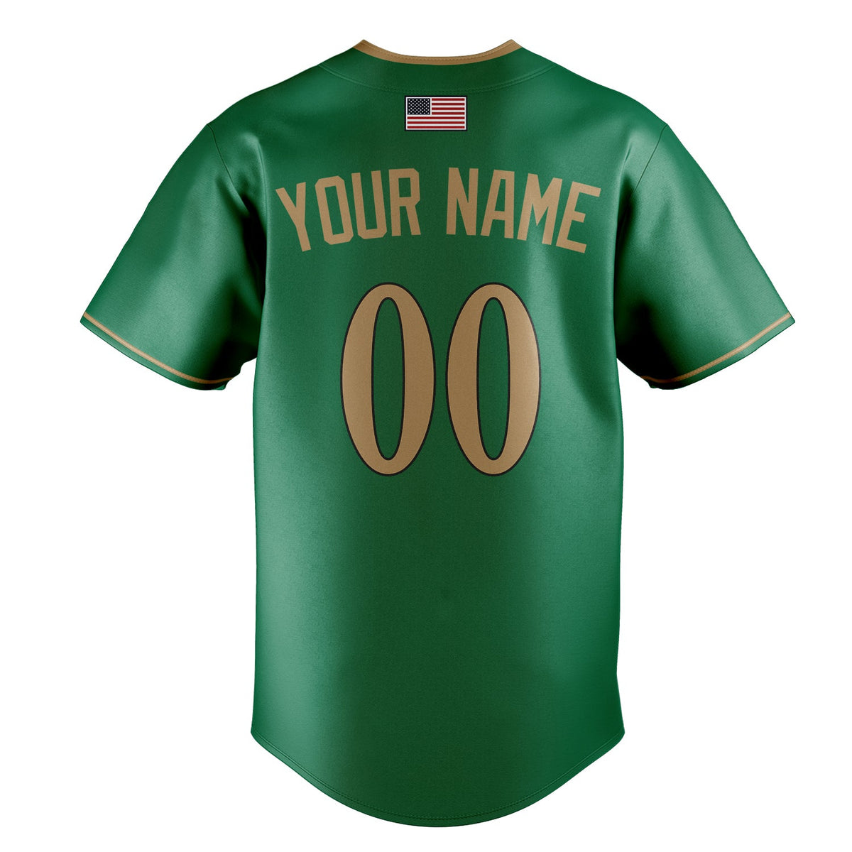 Kelly-Green & Old-Gold Seventh Baseball Jersey