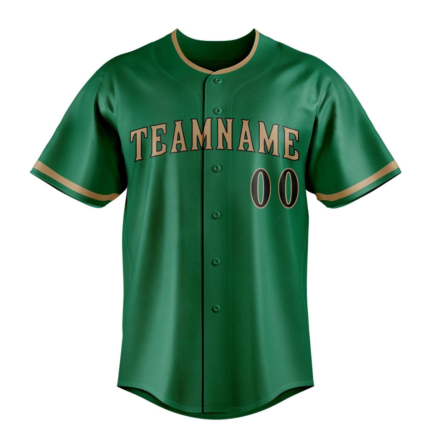 Kelly-Green & Old-Gold Seventh Baseball Jersey