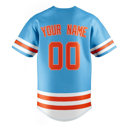 Sky-Blue & Orange Homeplate Baseball Jersey