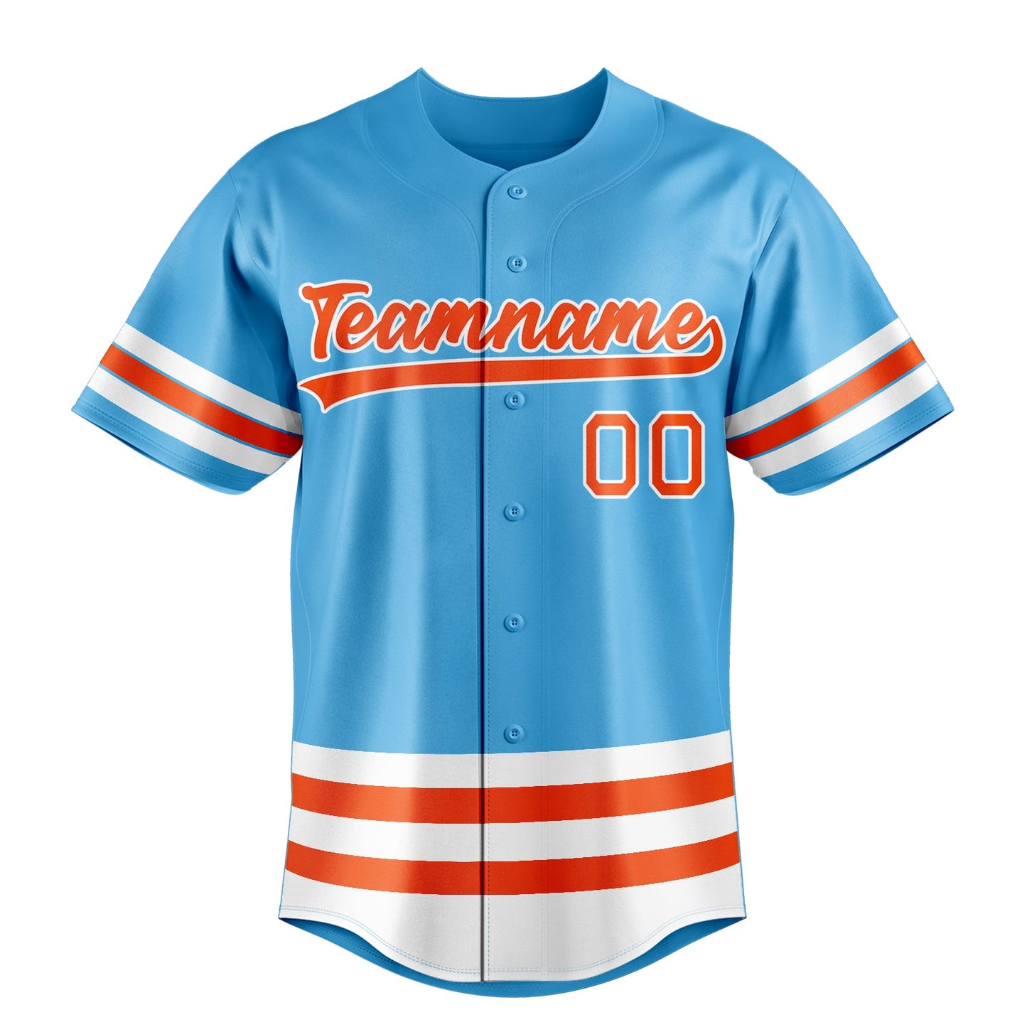 Sky-Blue & Orange Homeplate Baseball Jersey