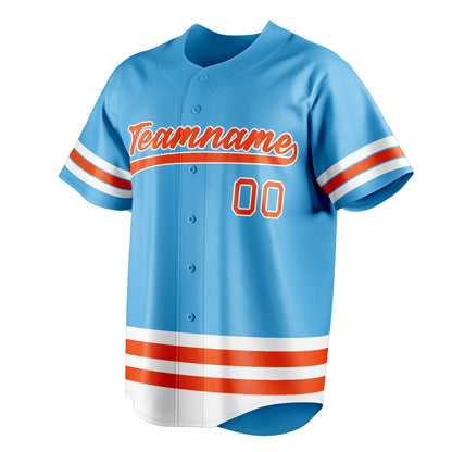 Sky-Blue & Orange Homeplate Baseball Jersey