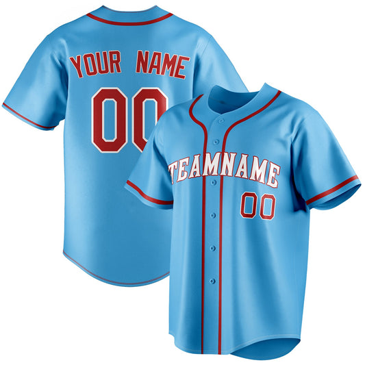 Personalized Sky Blue & Red Color Fan Baseball Jersey BB01240530WX313