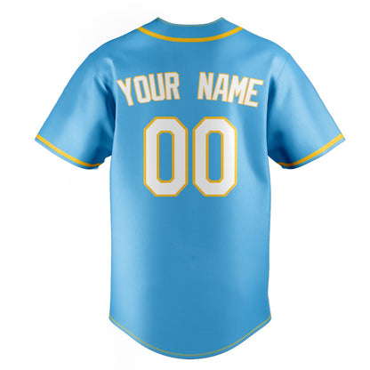 Sky-Blue & White Outfield Baseball Jersey