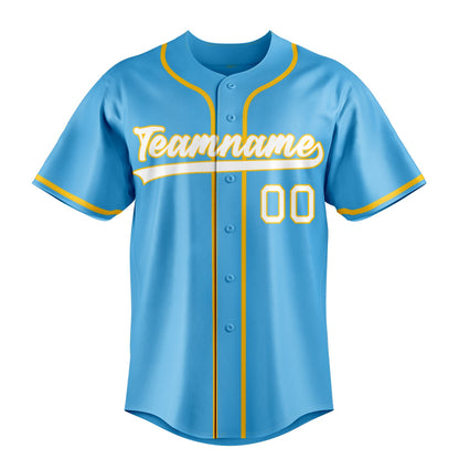 Sky-Blue & White Outfield Baseball Jersey
