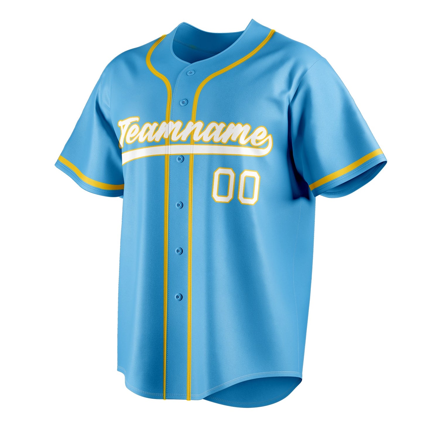 Sky-Blue & White Outfield Baseball Jersey