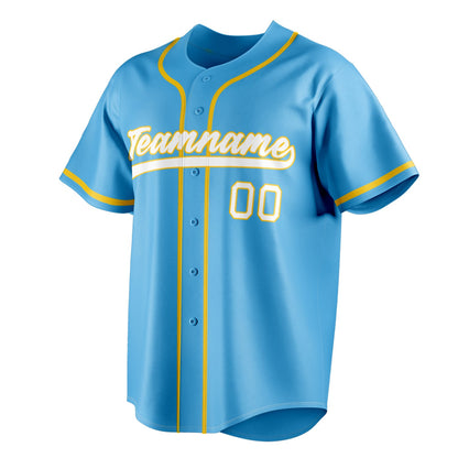 Sky-Blue & White Outfield Baseball Jersey