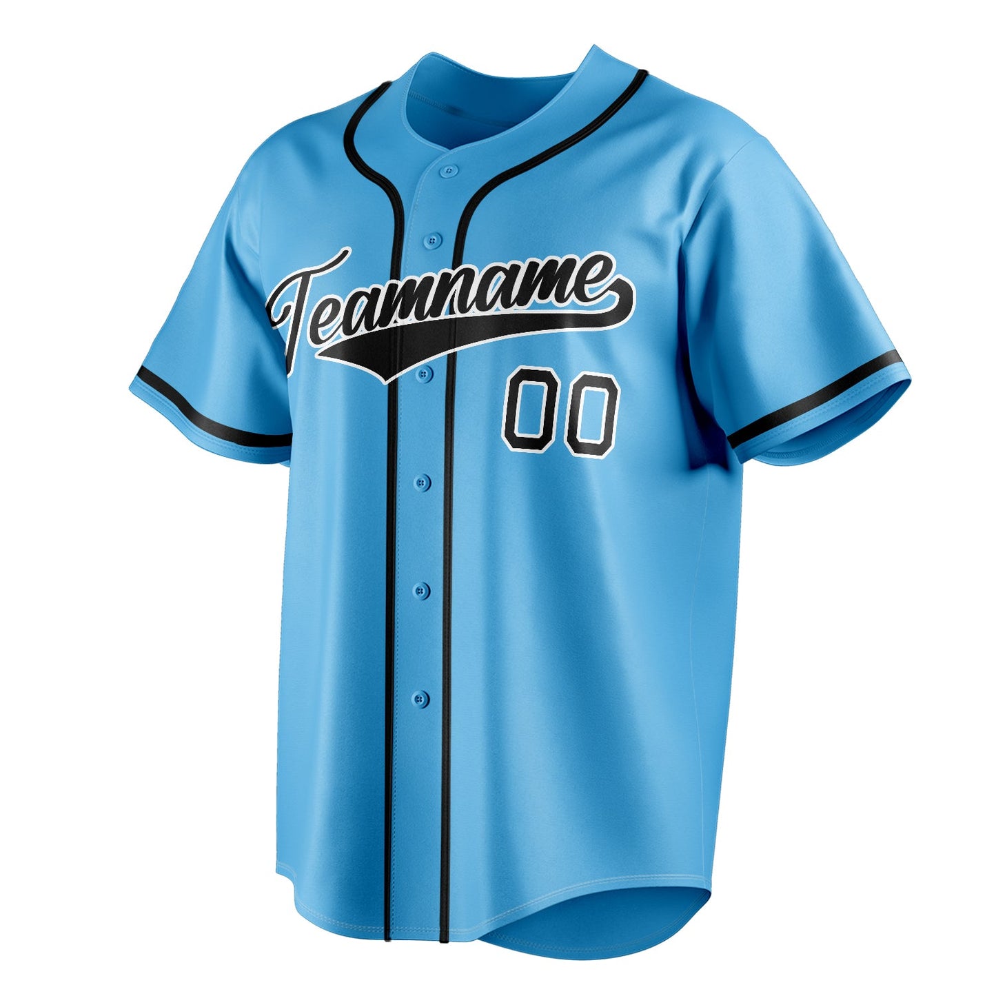 Sky-Blue & Black Baseline Baseball Jersey